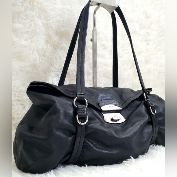 Authentic Prada Black Leather Hand Bag - Picture 2 of 12